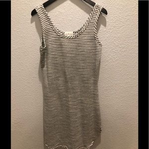 Thyme and Honey Striped Dress - white and gray